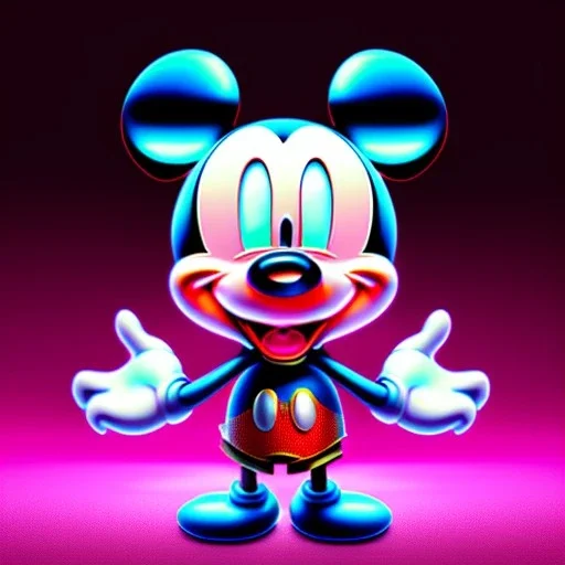 swarovski, evil "mickey mouse" figurine, intricate, photorealistic,