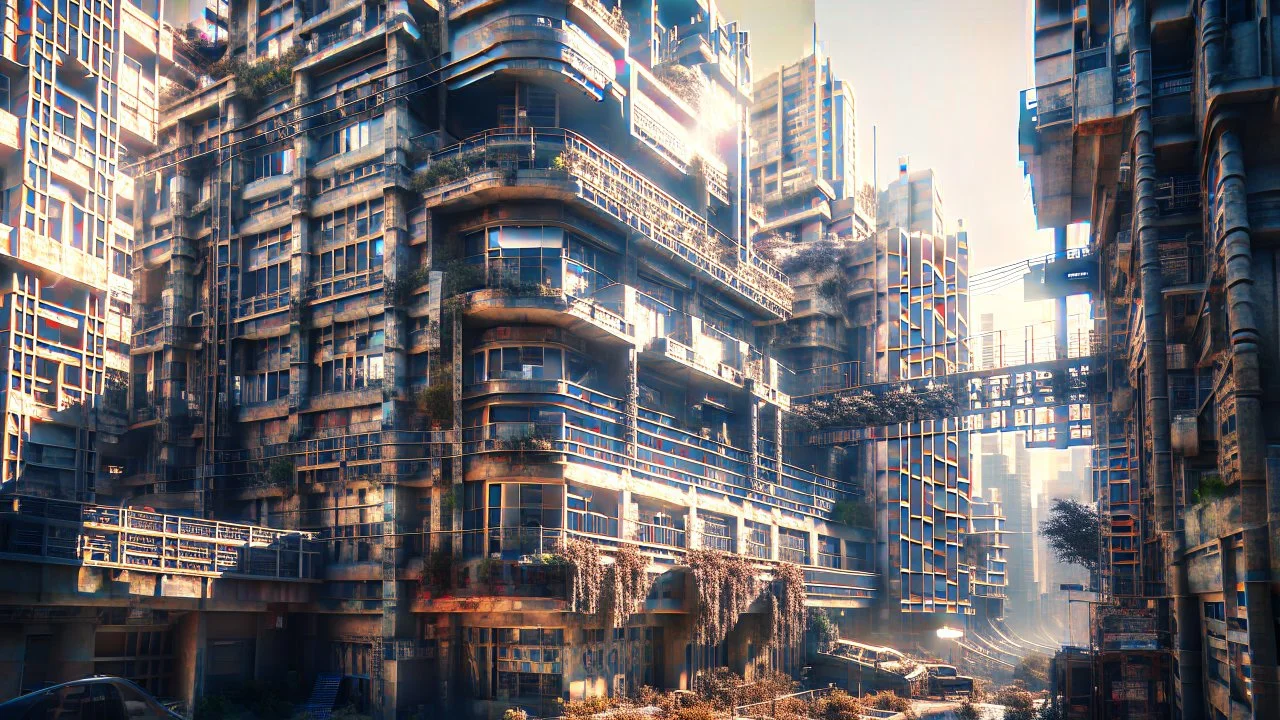 antic city ​​in barred spur sculpture, cyberpunk modern photorealistic epic, in the style of , Artstation, natural lighting, cinematic intricate scenery