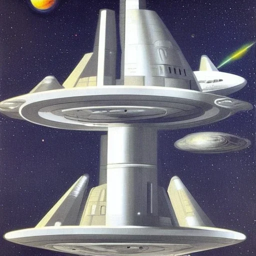 spaceships mix of star trek and star wars by magritte