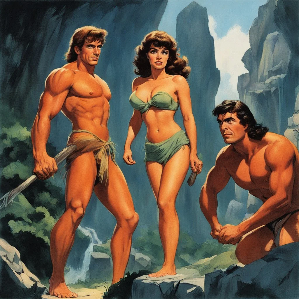 [art by Russ Meyer, Jason and the Argonauts (1963)] Tarzan, Jane Porter and Korak