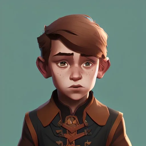 Portrait of a brown haired little wizard kid by Nick Harris