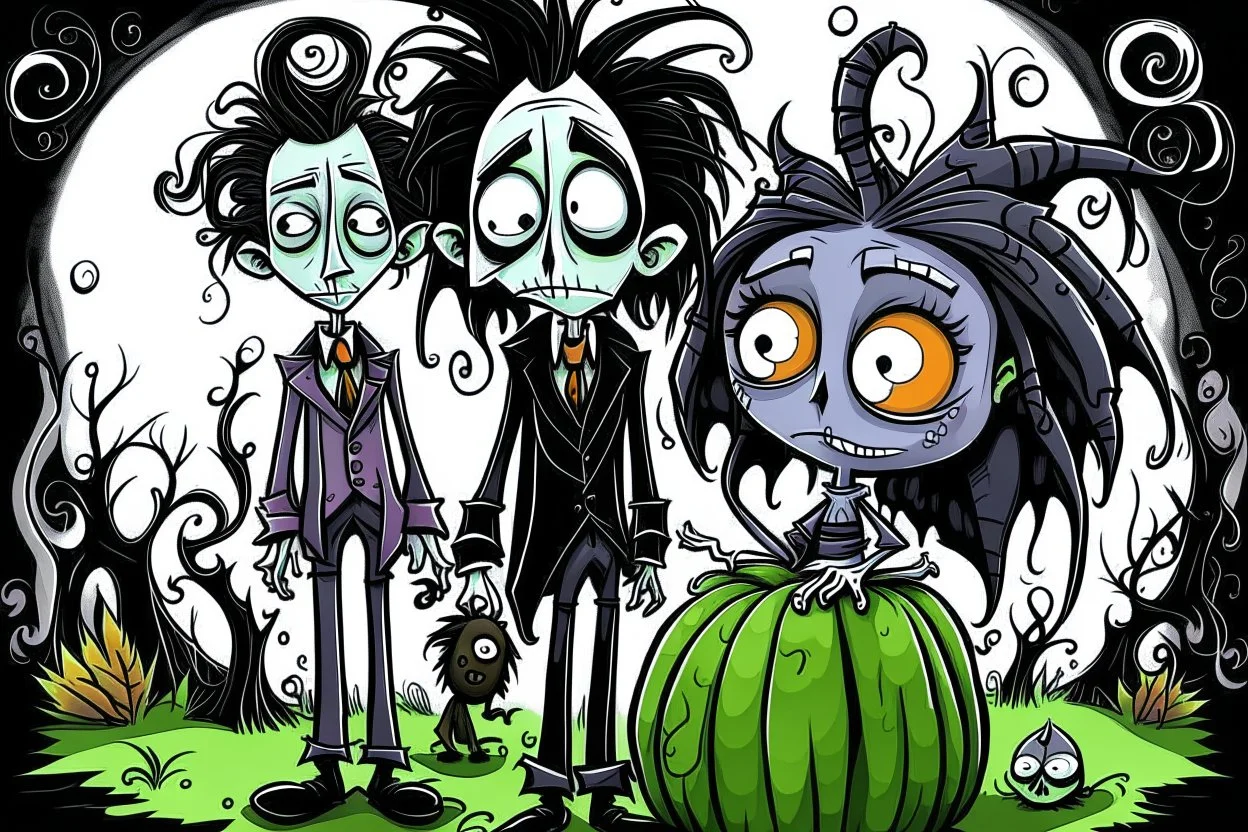 Halloween Tim Burton style in color