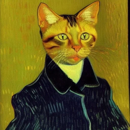 Portrait of a cat by Van Gogh