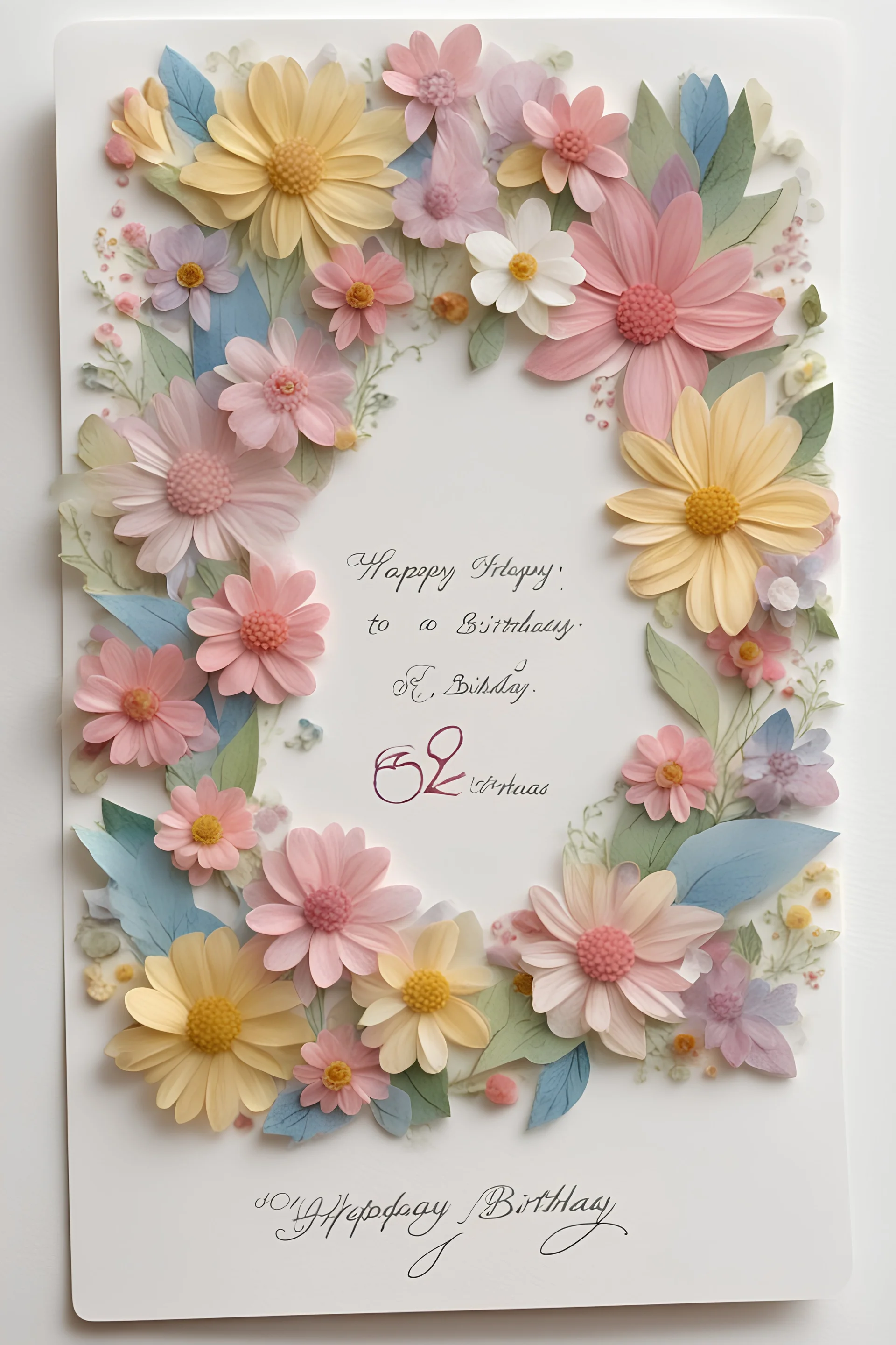 birhdaycard to a woman 62 years old no writeing flowers