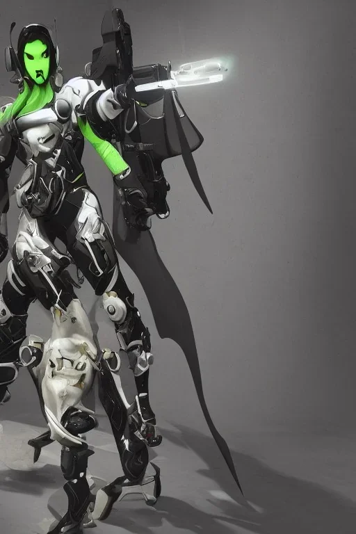 cyber ninja, black metal armor, futuristic suit, imperious, 8k resolution, overwatch, genji