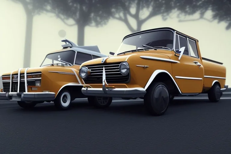 Renault 1300 car version by French, 4k ,ultra realistic,concept 4k ,on street, parked