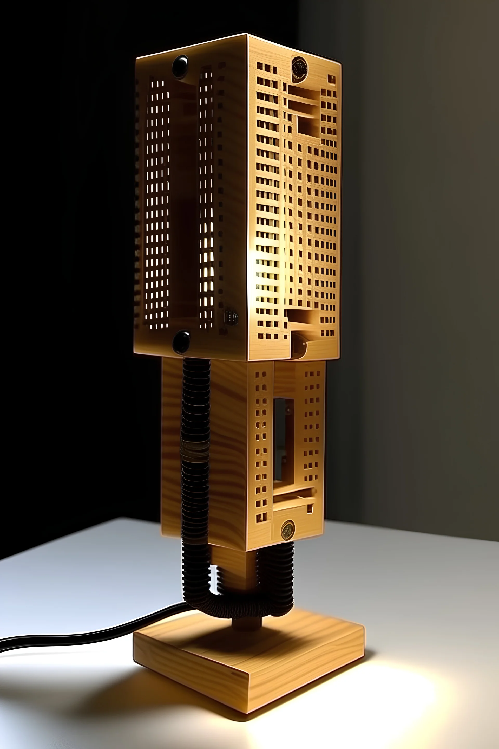 bedside lamp inspired by hammer and screw use a laser cut