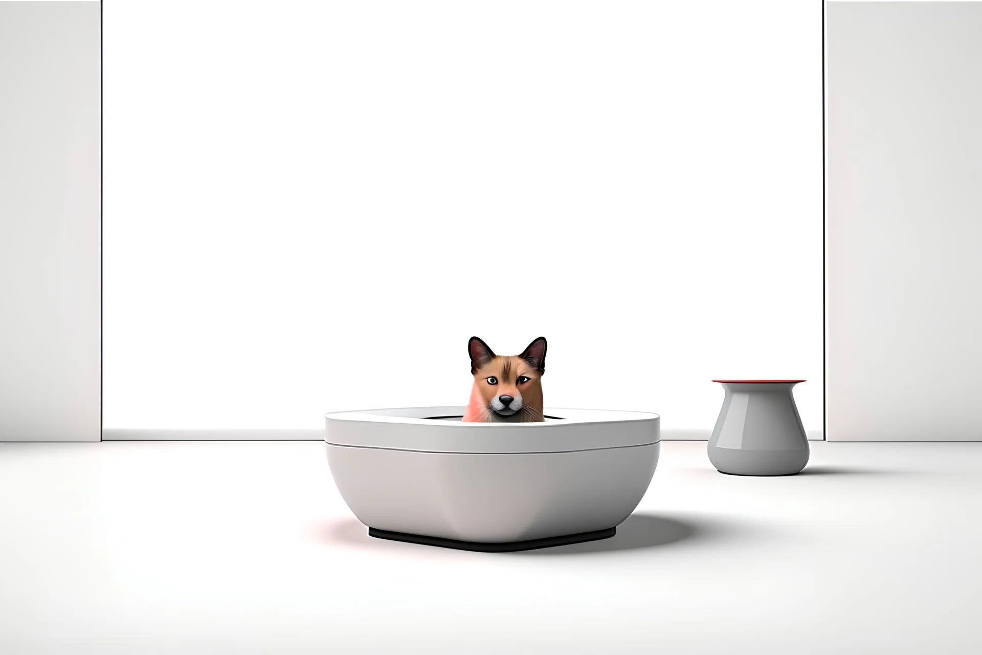blob:https://stablecog.com/d8276bab-2de6-4b98-82d2-ac7f0ee0c03d ecommerce landing page, ultra realistic, one cut cat and one dog in a modern minimalist living house on the tiles, next to him a water bowl, --ar 3:2 --q 2