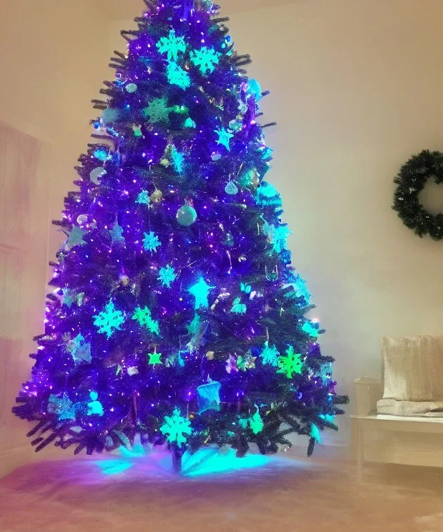 christmas tree In the astral plane blue purple