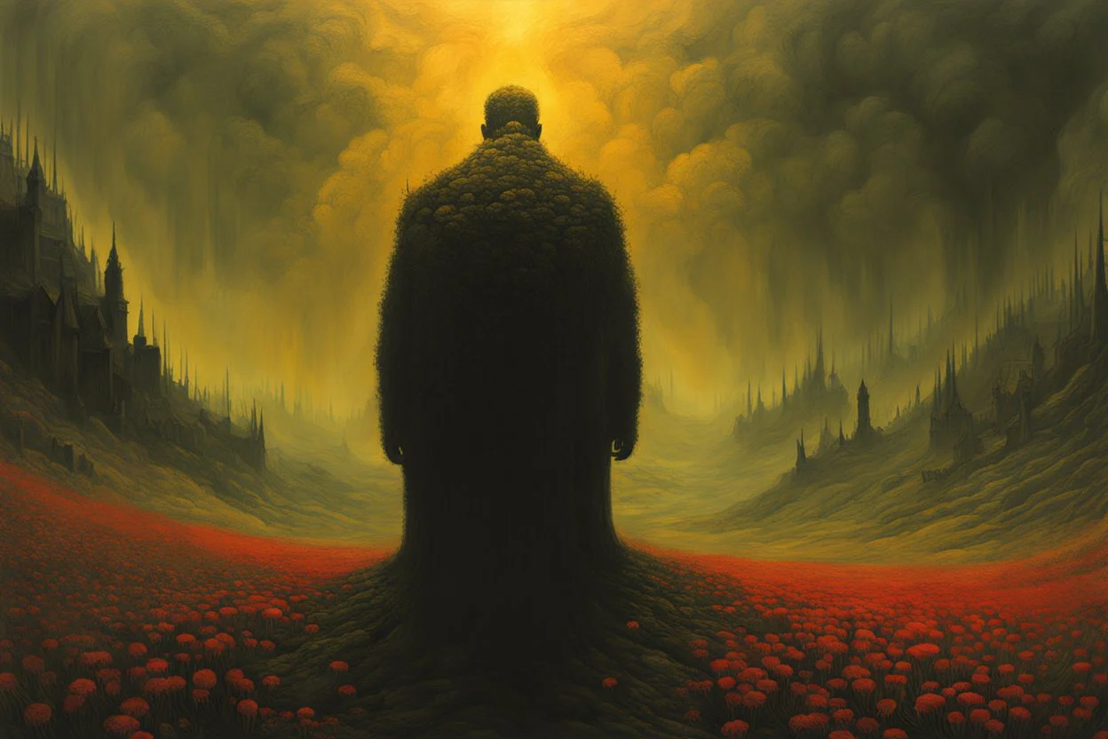 we faltered in the crippling confusion of our disregard and greed, our ignorance a burden to heavy for innocence to bear, in the style of Zdzislaw Beksinski, highly detailed, 4k