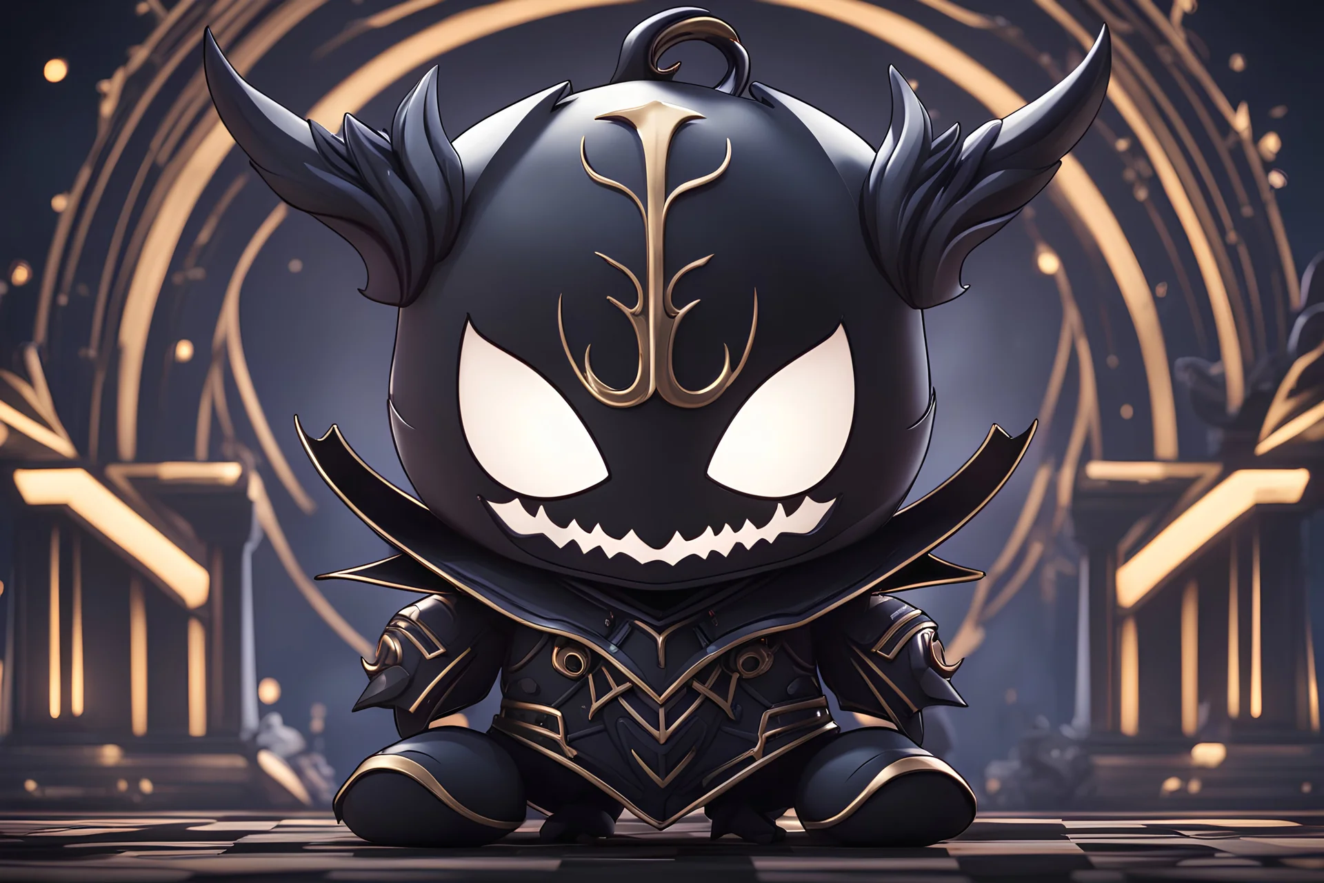 Chibi Hollow knight venom in 8k solo leveling shadow artstyle, in the style of fairy academia, hollow knight them, mask, close picture, neon lights, intricate details, highly detailed, high details, detailed portrait, masterpiece,ultra detailed, ultra quality