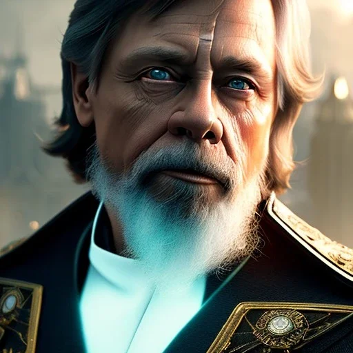 mark hamill walking, dark hair, blue eyes, leather, dark fantasy, art by luis royo and greg rutkowski, portrait shot, concept art, insane detail, ray tracing, photorealism, 8k, octane render, frostbite, depth of field, backlight