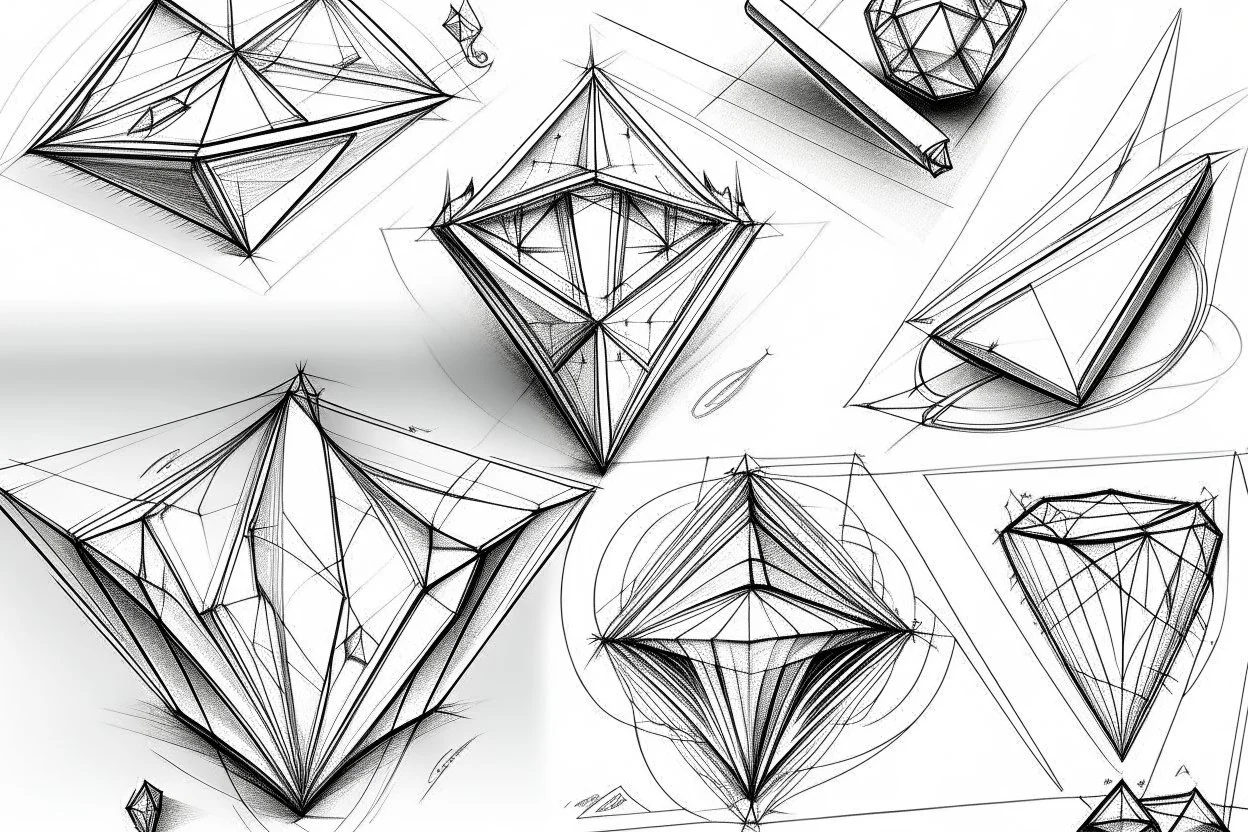 4 Analysis of diamond concepts into lines and shapes sketches