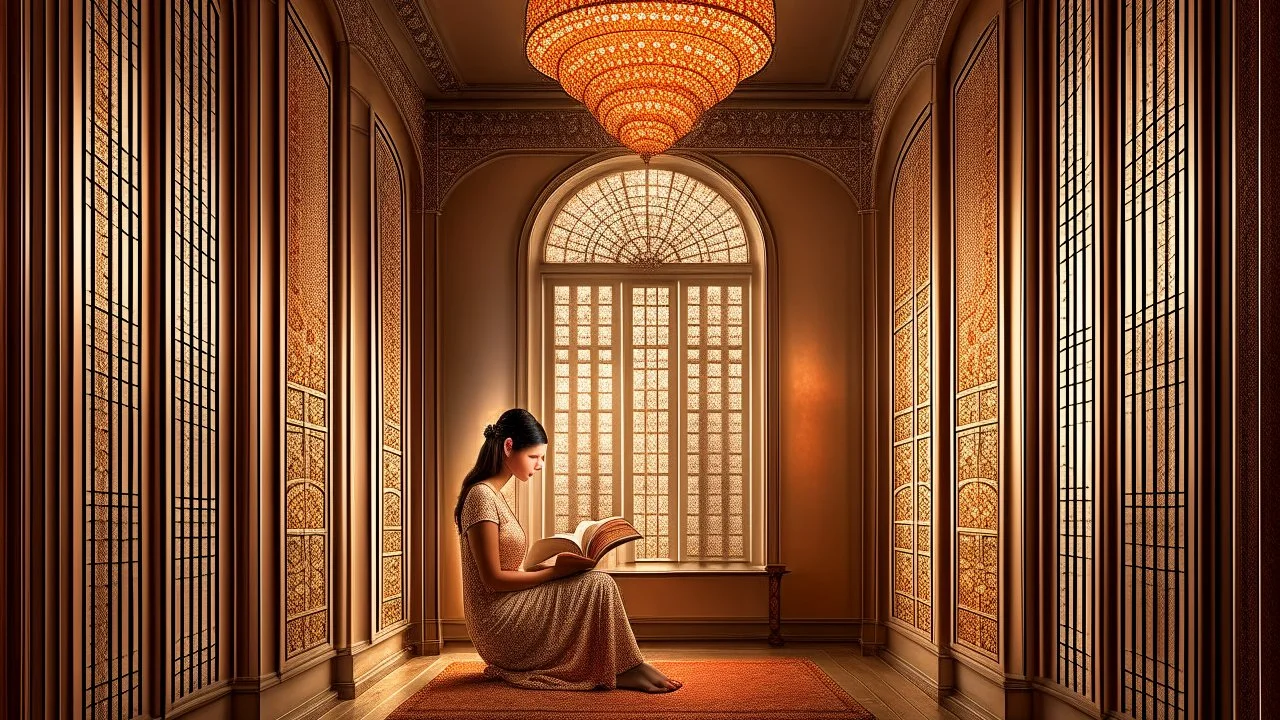 The image portrays an atmosphere of tranquility and focus, with an individual reading a book in a serene and comfortable setting. It reflects the spirit of self-improvement and personal growth, as the person appears engrossed in exploring inspiring content that contributes to their personal development and knowledge acquisition. The appropriate lighting and intricate details enhance a positive and motivating ambiance for learning and advancement.
