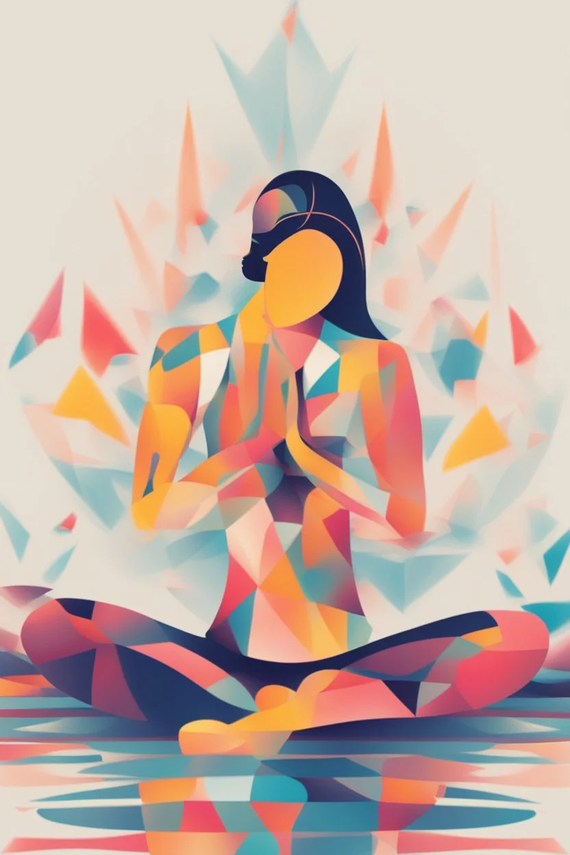 Abstract woman doing yoga