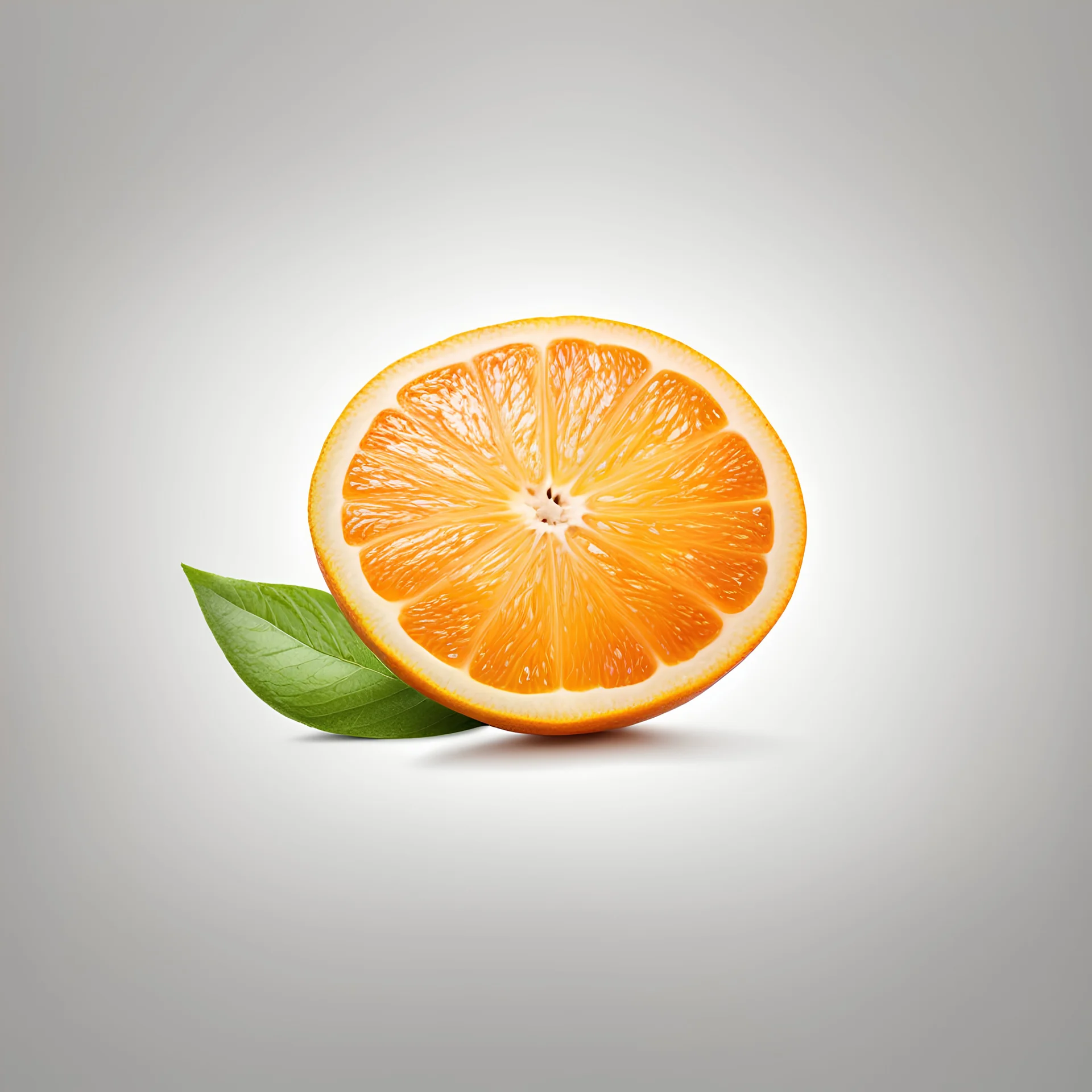 Slice of orange isolated on white