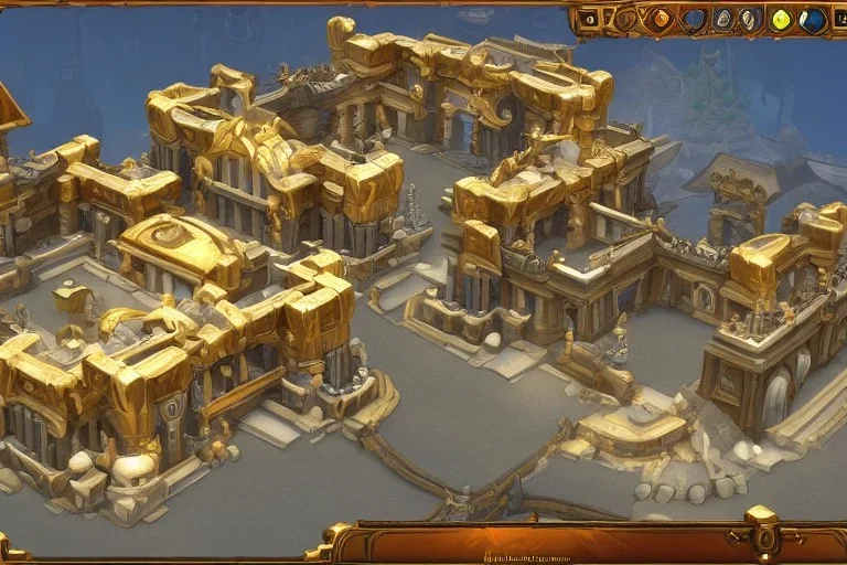 Torchlight 2 architecture made of marble and gold concept in overwatch