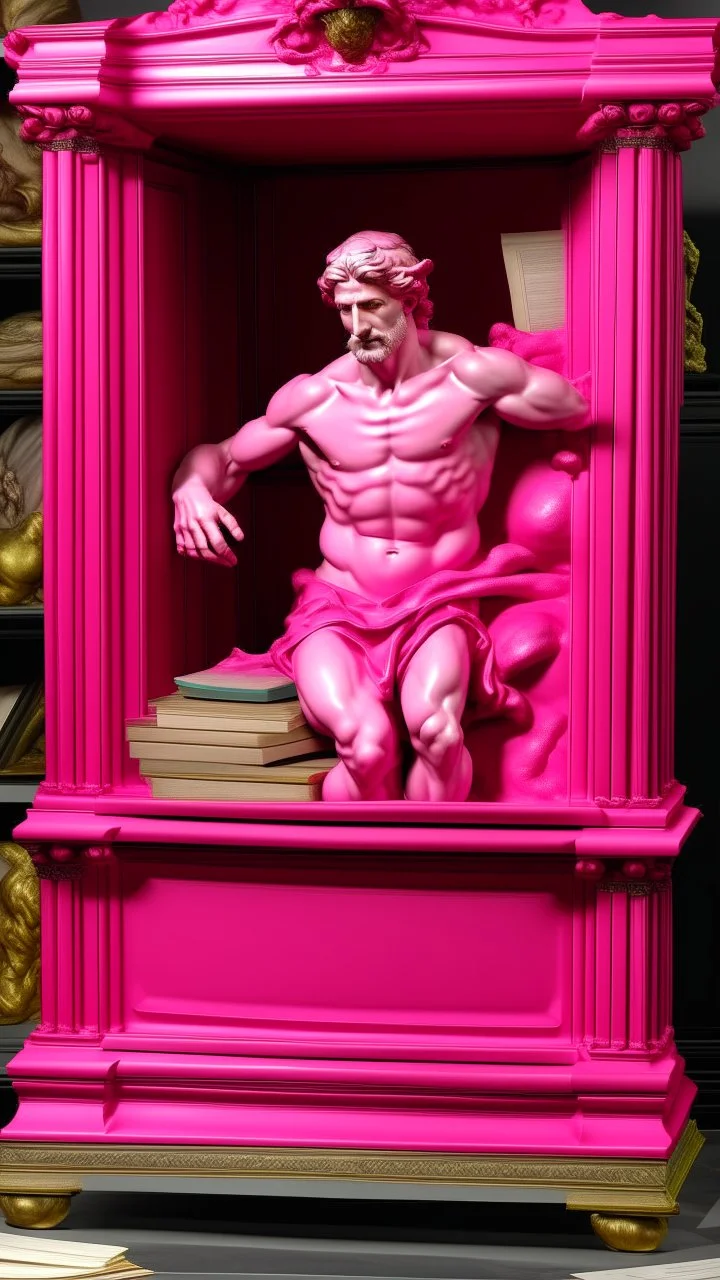 A magenta archives with arcane magic painted by Michelangelo di Lodovico Buonarroti Simoni