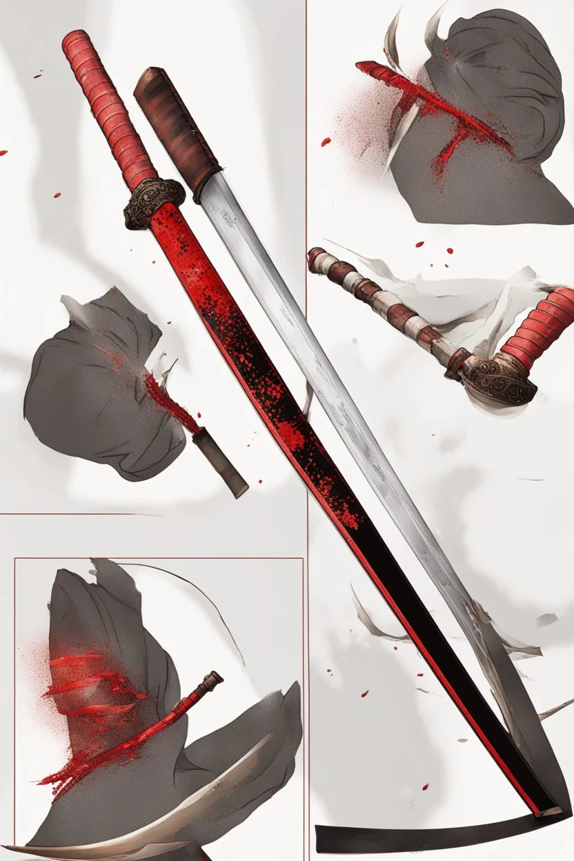 A red handled old fashioned katana that slices through anything like butter.