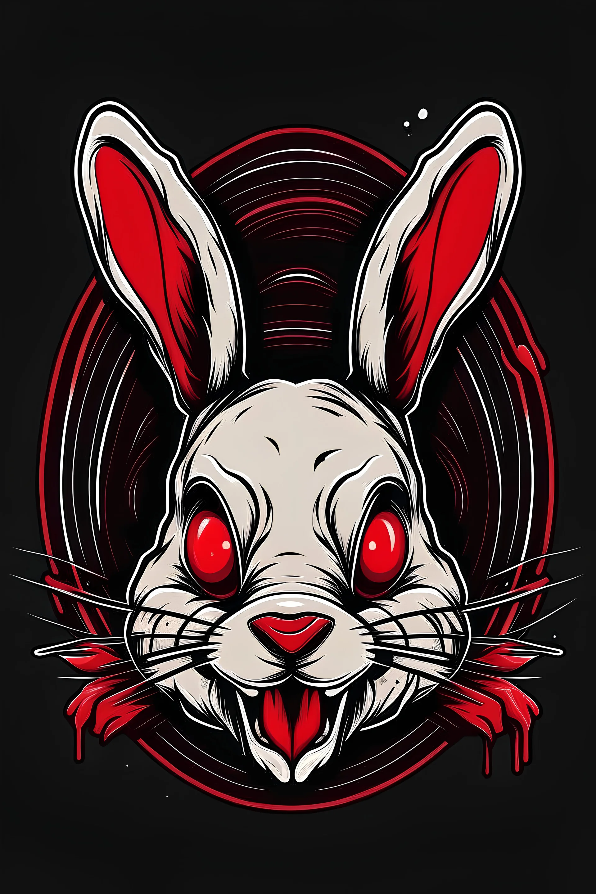 Horror Logo for streamer named gustyrabbit