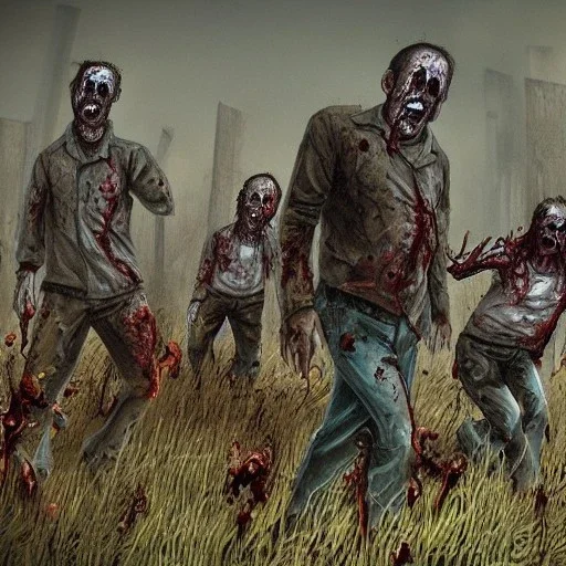 zombies emerging from graves