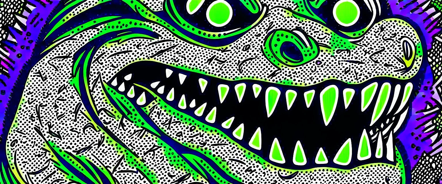 monster more angry and more 90s style, angry fast, extreme, wild, so so angry, red and purple background with 90s style slashes