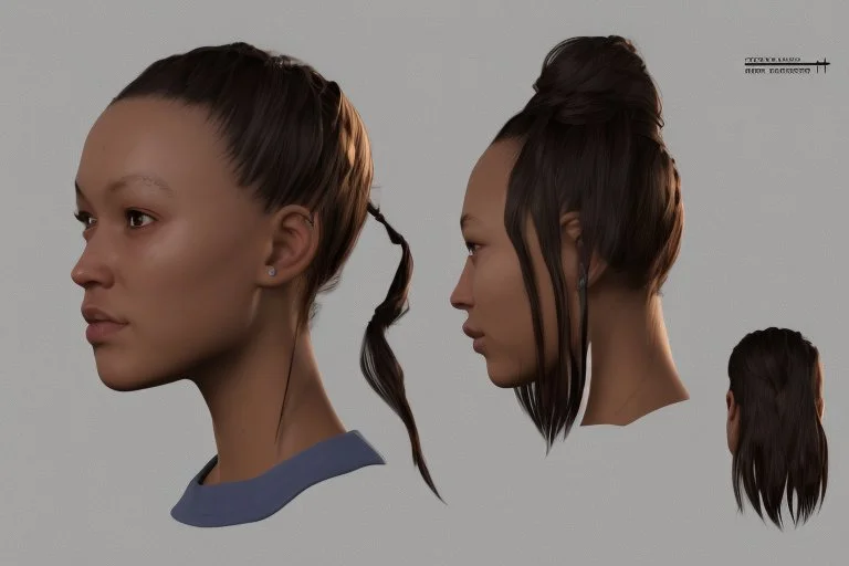 Female character 19 years Proportions of the character the head-to-body ratio . Create a distinctive silhouette that helps the character stand out and be easily recognizable Design the character's face, including the shape of the head, eyes, eyebrows, nose, mouth, and ears. Consider the character's personality, age, and any unique that set them apart depth and visual interest. Front, Side, and Back Views: Provide multiple views of the character, including front, side, and back mode sheet .