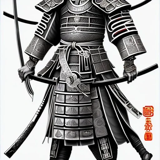 Dibujo Japonés de Samurai estilo Elden Ring