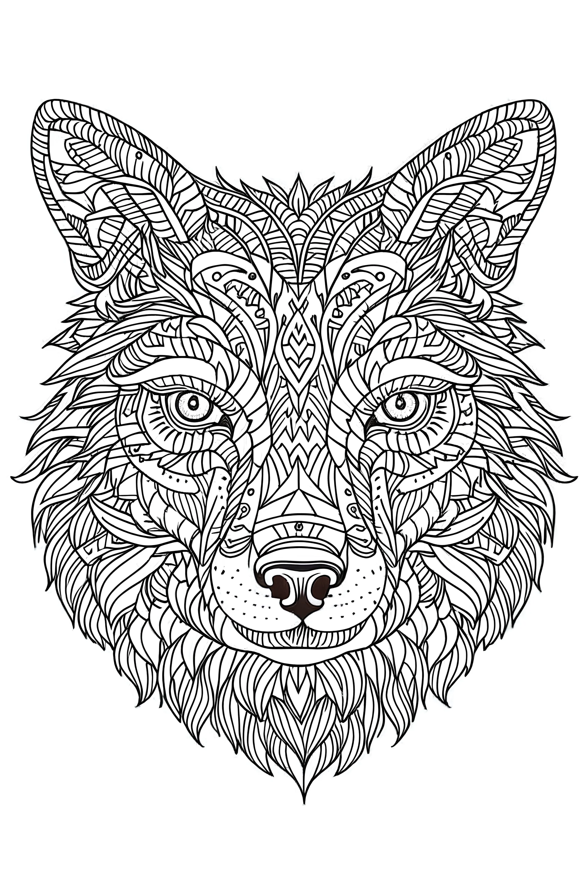 b/w outline art coloring book page, coloring pages,wolf , white background, Sketch style (((((white background))))), only use outline., cartoon style, line art, coloring book, clean line art, Sketch style, line-art