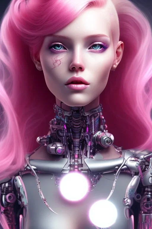 cyborg, pink hair,seven , perfekt, real, dream