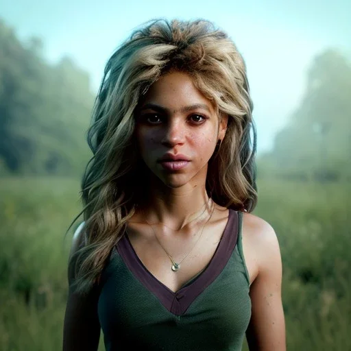 Shakira, artist, 30 years old, Realistic image, waist up portrait, Michael Goundry style. loose long hair, eyes make up, perfect, glow, circle iris. concept art, smooth, unreal engine 5, god lights, ray tracing, RTX, lumen lighting, ultra detail, volumetric lighting, 3d, finely drawn, high definition, 4k.