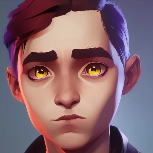 Portrait of a 9 year old warlock boy with beautiful eyes Nick Harris style