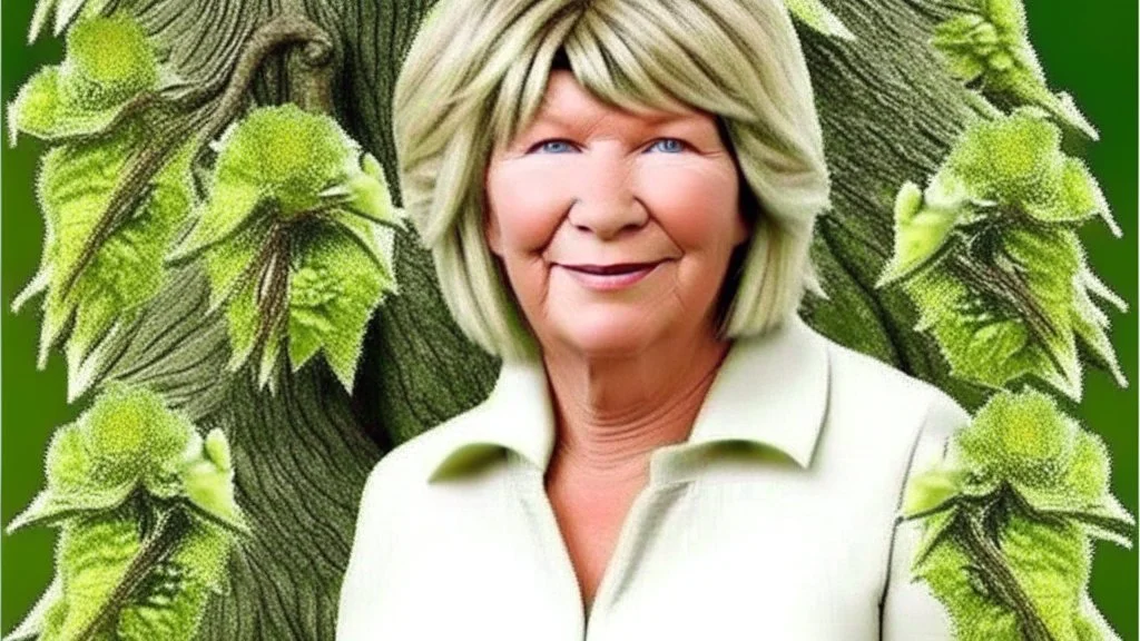 hybrid of human that looks like martha stewart half tree