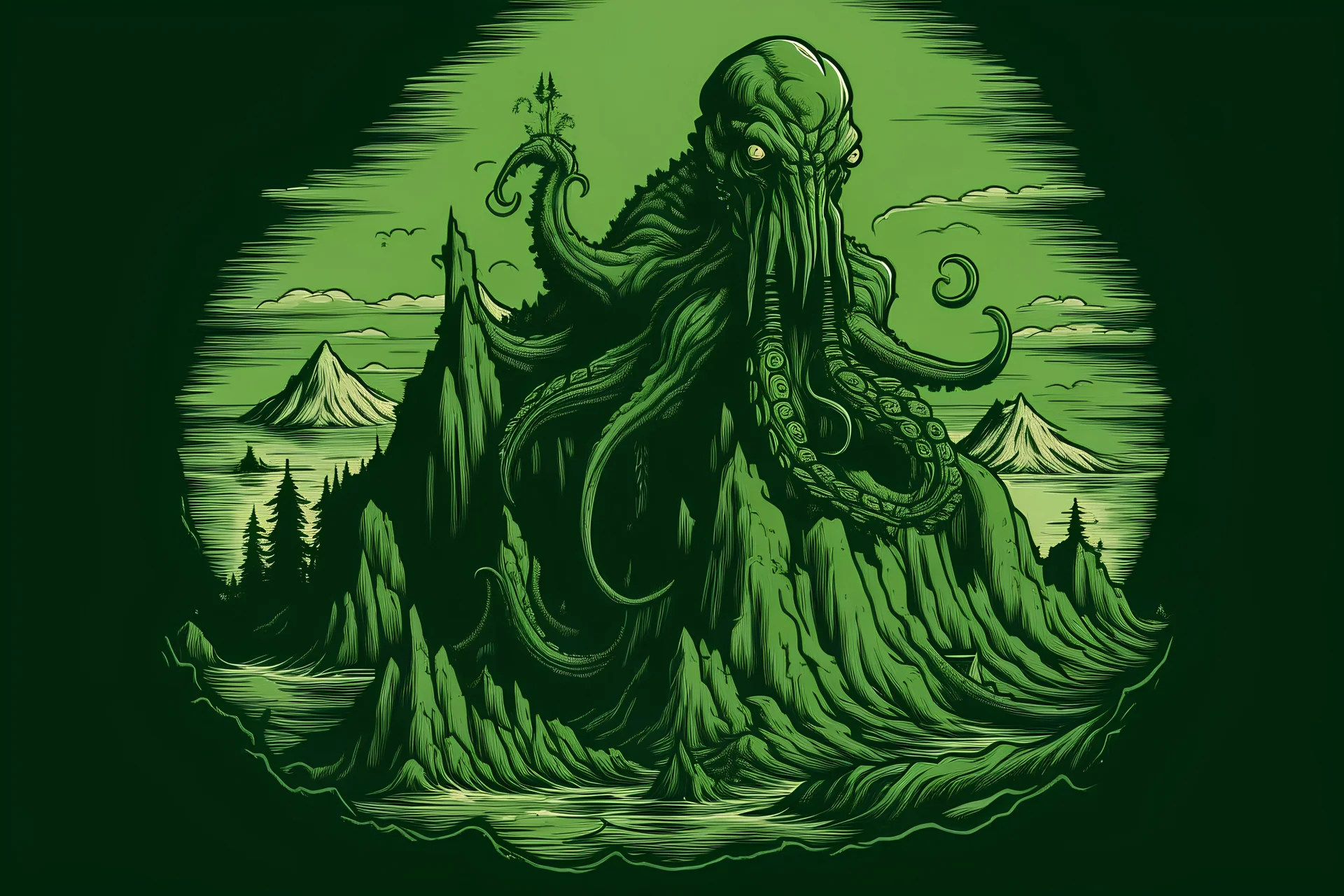 Cthulhu auf einen Berg