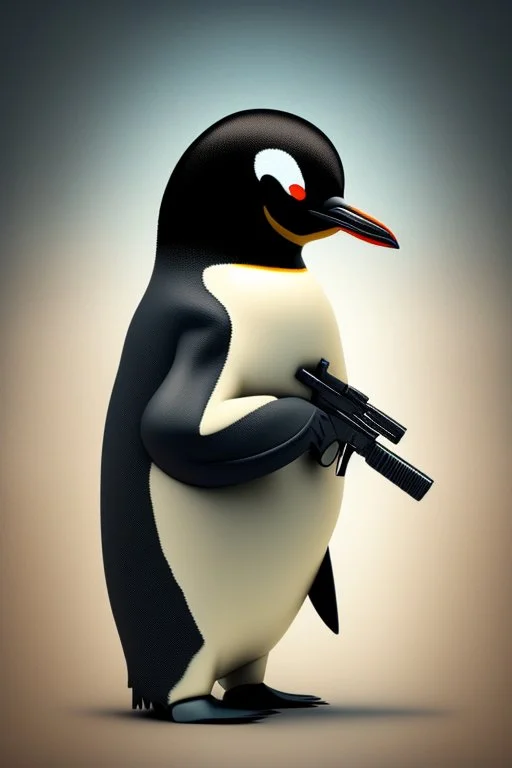 penguin with a gun