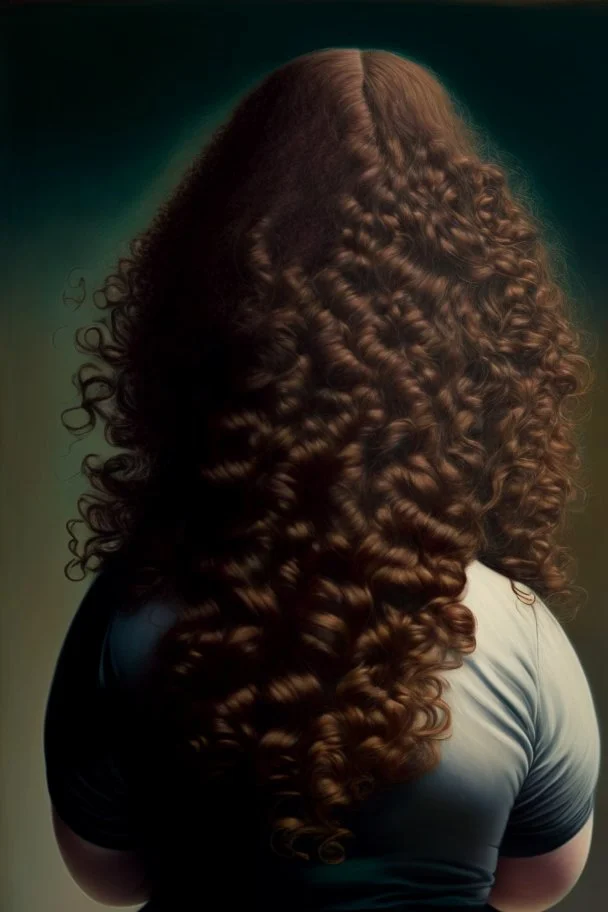 back of the girl with curvy hair