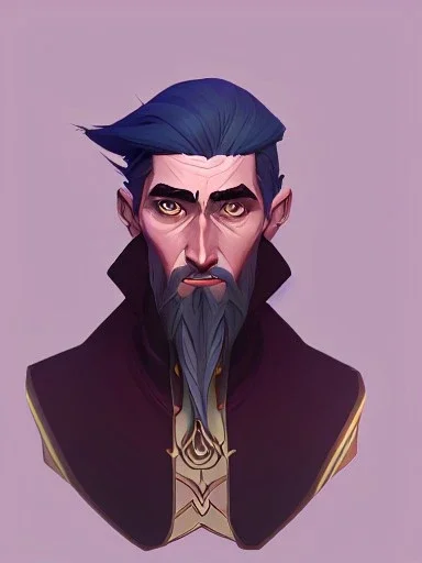 Portrait of a 30 year old strange wizard