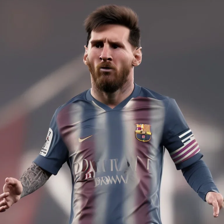 perfect face lionel messi crying , highly detailed, wearing football