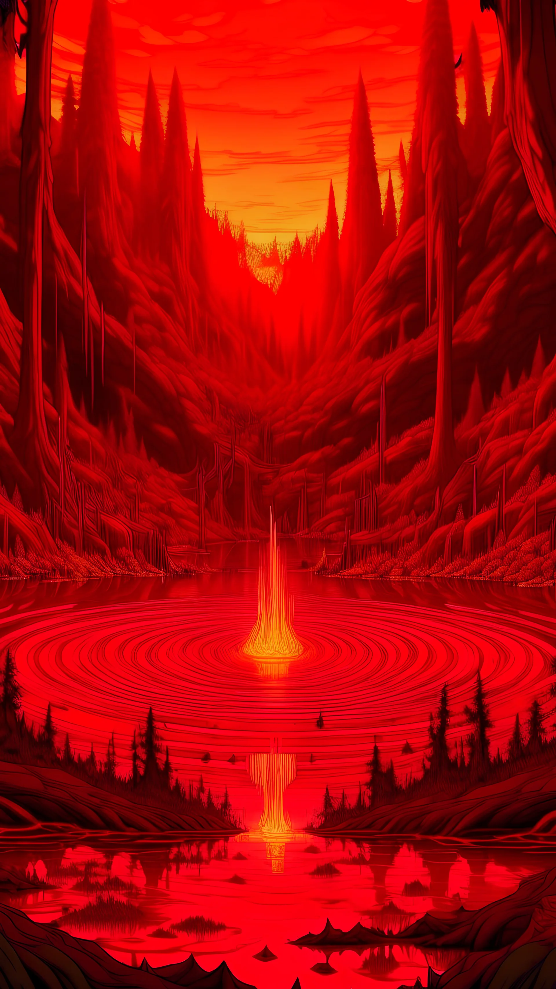 Lava lake in hell