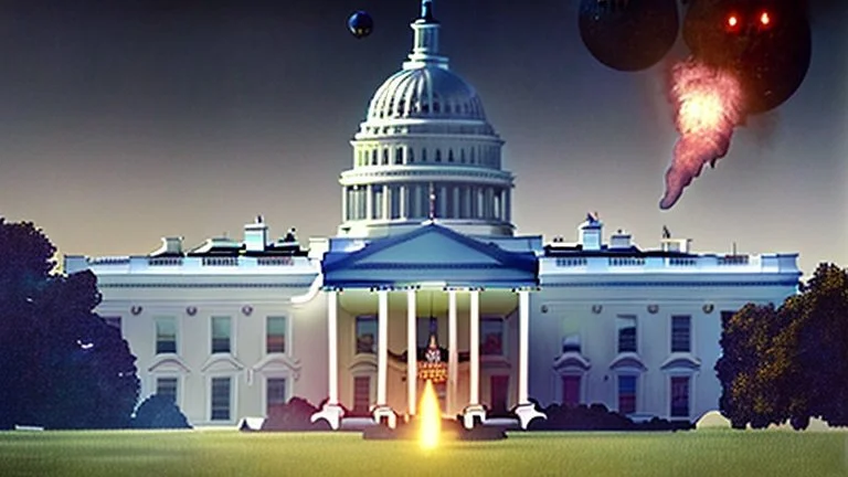 a alien craft that has landed on the white house lawn :: made of shiny obsidian glass :: reflective, glassy :: subtractive lighting, backlit :: by John William Waterhouse, Greg Rutkowski, HR Giger :: hyperrealistic, hyper detailed, photorealistic :: epic, incredible composition, amazing depth, meticulously composed, 16k resolution concept art :: fantasy magazine cover art