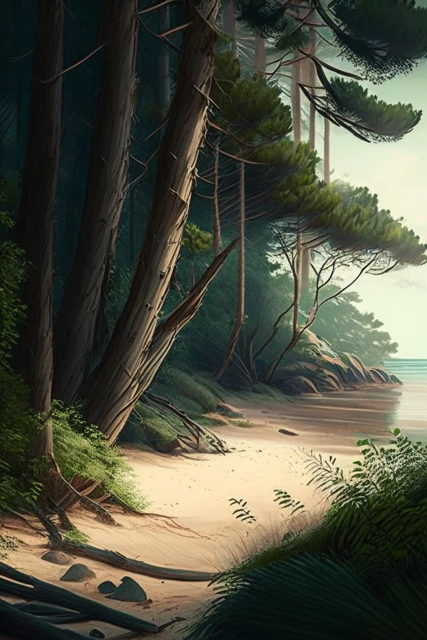 forest by the beach