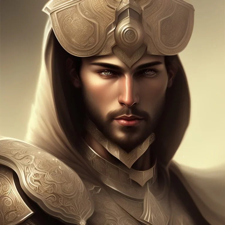  intricate, sharp focus, illustration, highly detailed, digital painting, concept art, matte, masterpiece head front view Arabian Knight man