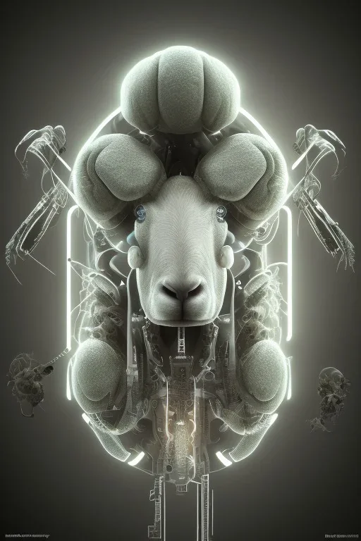 sheep brain cyborg, matrix style