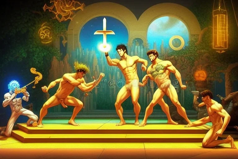 26456047 3d render illustration of in my 30's I calculated a phantasm to glimpse Pythagoras's golden thigh while performing cult mathematics during the gay ritual orgy in the style of Tim Burton, Thomas kinkade, Andy Warhol, Alphonse Mucha, Dan Mumford, hypermasculine, homoerotic, ancient Greece, Pythagorean hypersigil, polished glass, apparation, specter, smooth, sharp, HDR, dof, deep focus, hyper realistic, magic, mystical, ethereal, photorealistic, octane render