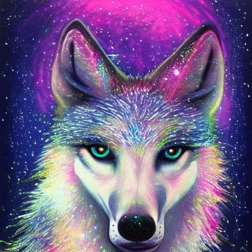 A magical sparkle wolf