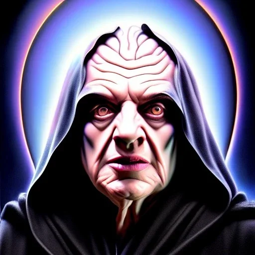 ultra detailed fullbody portrait in oil of Darth Sidious, extremely detailed digital painting, extremely detailed face,crystal clear eyes, in the style of Keith Parkinson and Ken Kelley robert e howard and pablo oliveira , mystical colors, perfectly centered image, perfect composition, rim light, beautiful lighting,8k, stunning scene, raytracing