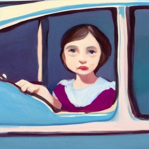 Portrait of a girle in car
