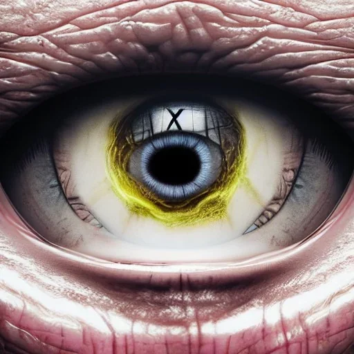 close-up portrait Screaming Face Inside the Pupil of eye, ultra-realistic, intricate, 8k resolution, high-quality, fine-detail, digital art, detailed matte, volumetric lighting, dynamic lighting, photorealistic, 3d octane render, illustration,