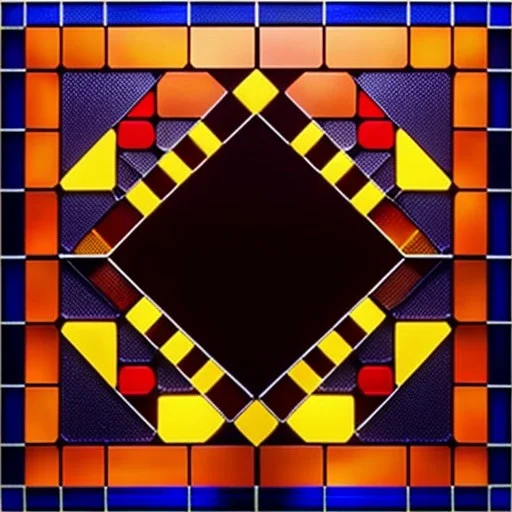 Hyper realistic piet mondrian, squares, stained glass window with lead caming, 4k, sunny day outside, reedglass, ambient glow