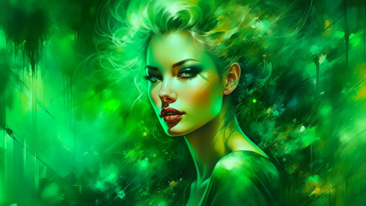collage, old paper, slightly worn edges, alcohol ink, hyperdetail, portrait of a translucent woman surrounded by a rich dark green background with a slight mist and otherworldly glow, which creates a dreamy and ethereal atmosphere, Anna Razumovskaya, Anna Dittmann, Luis Royo